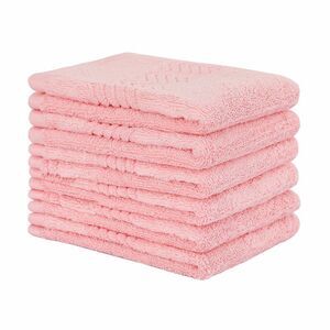 6pcs Washcloth Soft Absorbent Cotton Bath Towel for Daily Use 13.4" Pink